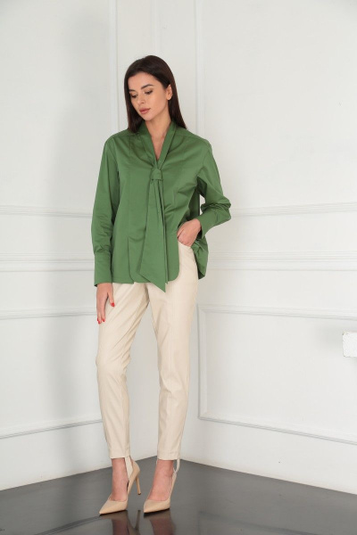 Блуза, брюки SandyNa 130539 зелено-молочный - фото 1