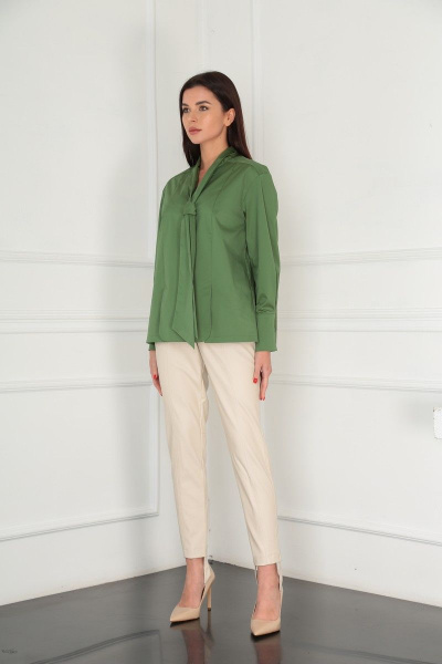 Блуза, брюки SandyNa 130539 зелено-молочный - фото 4