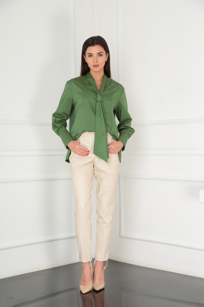 Блуза, брюки SandyNa 130539 зелено-молочный - фото 3