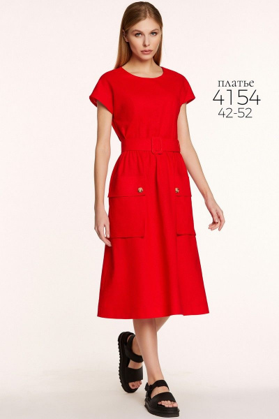 Платье Bazalini 4154 красный - фото 1