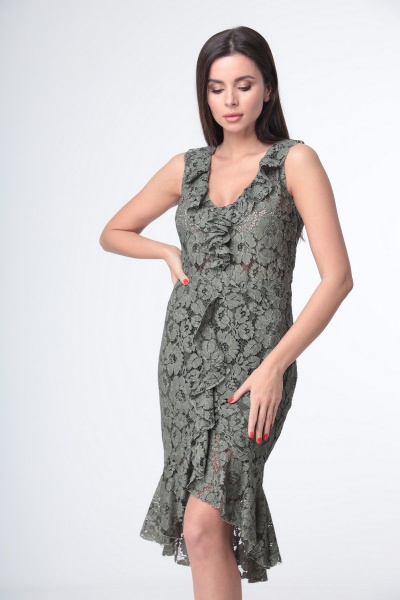 Платье Арита-Denissa 1149 хаки - фото 4