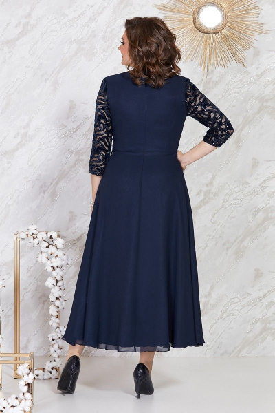 Платье Mira Fashion 3978-6 синий - фото 3