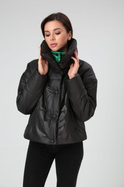 Куртка Диомант 1601 черный+зеленый - фото 1