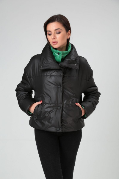 Куртка Диомант 1601 черный+зеленый - фото 2