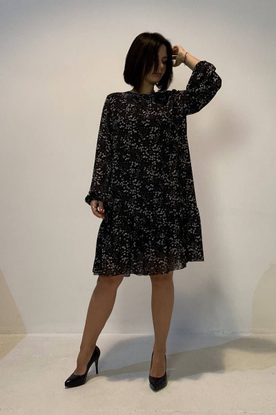 Платье SUNITSA 209 черный_в_цветы - фото 2