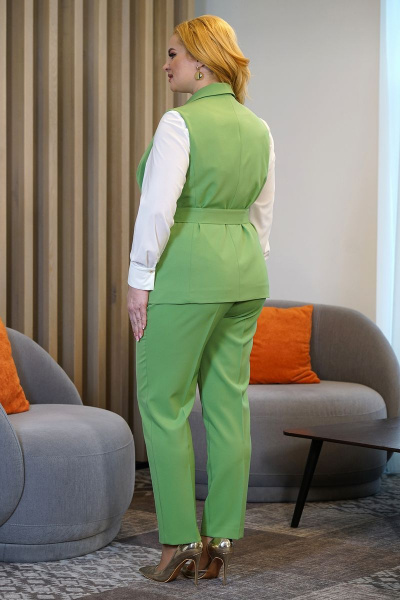 Блуза, брюки, жилет Alani Collection 1631 зеленое_яблоко - фото 2