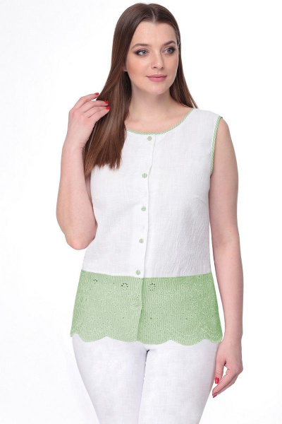 Блуза, брюки LadisLine 1099 зеленый - фото 2