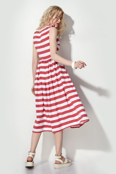 Платье Prio 183680 бело-красный - фото 2