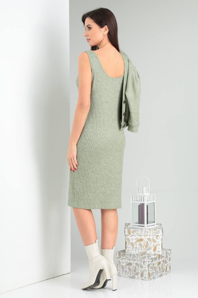Кофта, платье Viola Style 5494 зеленый - фото 6