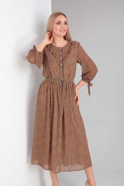 Платье Ксения Стиль 1967 коричневый - фото 3