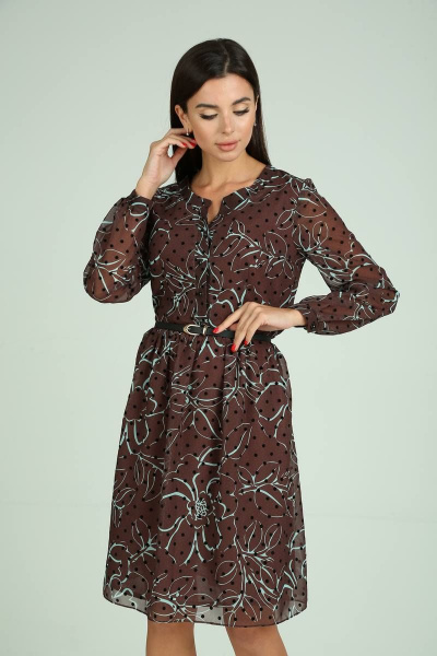 Платье Moda Versal П2323 коричневый - фото 3