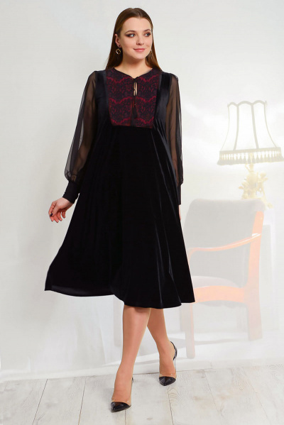 Платье ELLETTO 1512 черный - фото 1