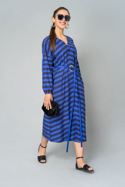 Платье Elema 5К-9743-1-164 полоска/синий - фото 1