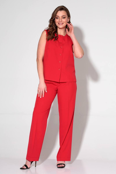 Блуза, брюки Liona Style 828 красный - фото 2