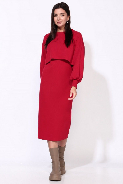 Блуза, платье Faufilure С1334 красный - фото 2