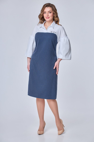 Платье DaLi 5564 синий+белый - фото 1