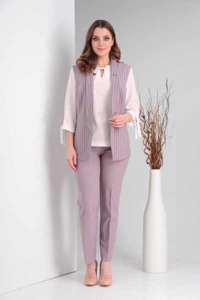Блуза, брюки, жилет Verita 2152 фиолет - фото 1