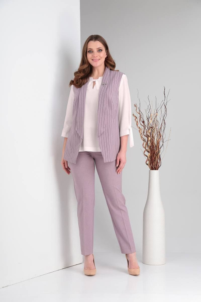 Блуза, брюки, жилет Verita 2152 фиолет - фото 2