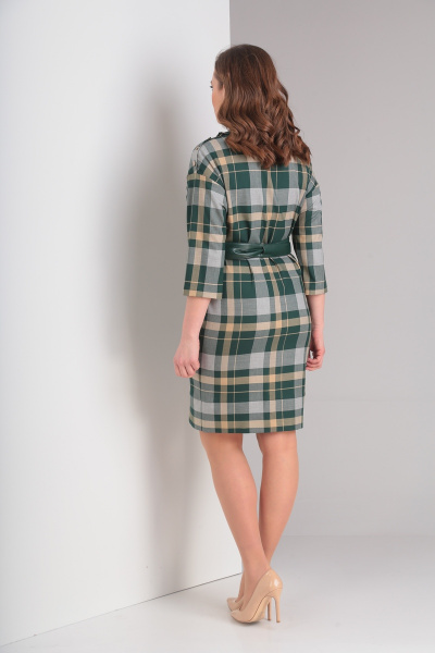 Платье Милора-стиль 646 зелёная_клетка - фото 2