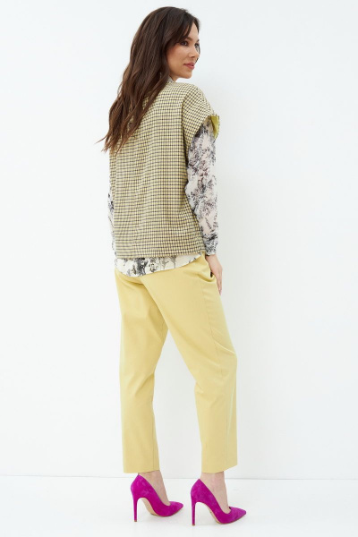 Блуза, брюки, жилет Магия моды 2063 желтый - фото 6