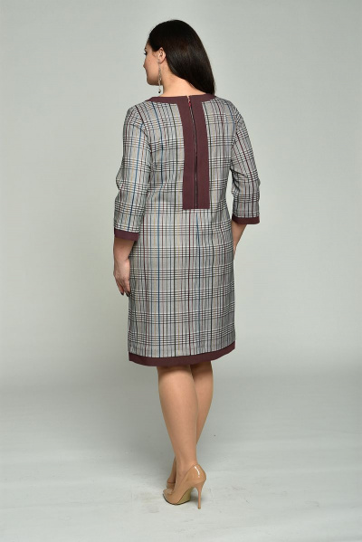 Платье Lady Style Classic 1427-1 серый-бордо - фото 2