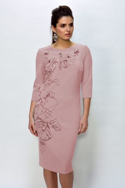 Платье Faufilure С696 розовый - фото 1