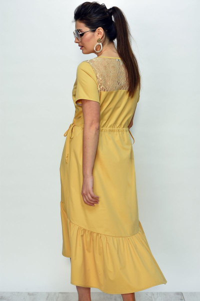 Платье Faufilure С820 горчичный - фото 3