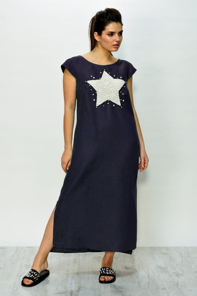 Платье Faufilure С637 темно-синий - фото 1