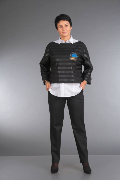 Брюки, джемпер, рубашка ZigzagStyle 290 черный/полоска - фото 2