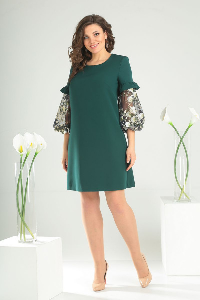 Платье Мода Юрс 2409 зеленый - фото 3