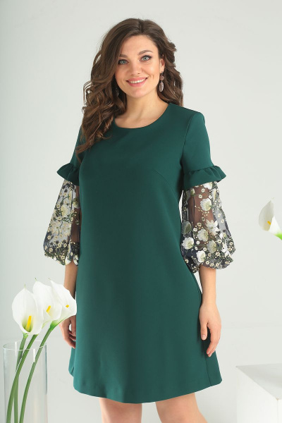 Платье Мода Юрс 2409 зеленый - фото 1