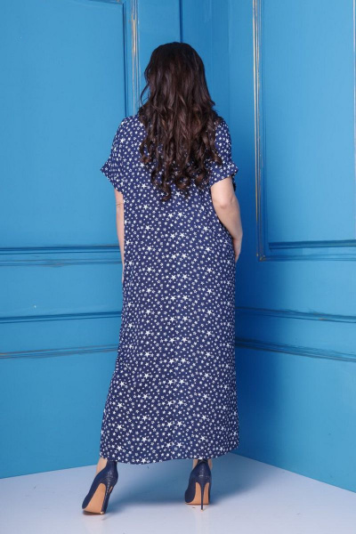 Платье Anastasia 261 темно-синий,белый - фото 2