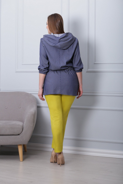 Блуза, брюки Michel chic 592  синий+желтый - фото 4