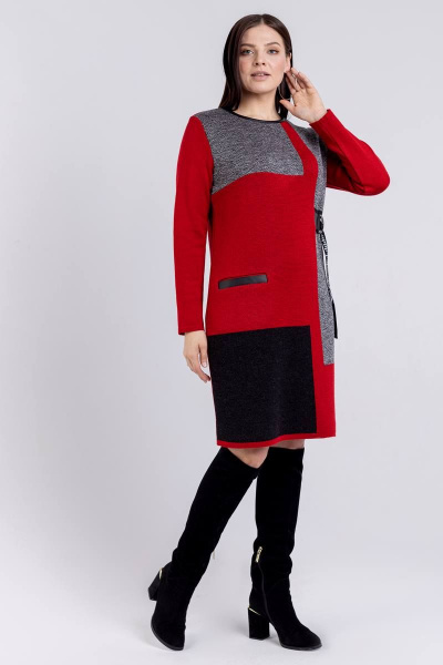 Платье Bonadi М-1376 красный - фото 4