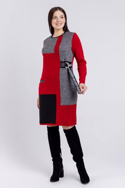 Платье Bonadi М-1376 красный - фото 3