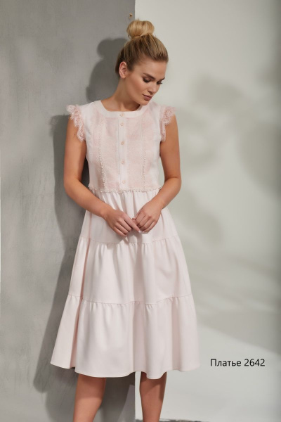 Платье NiV NiV fashion 2642 розовый - фото 2