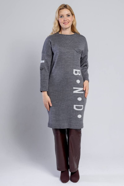 Платье Bonadi М-1424 серый - фото 5