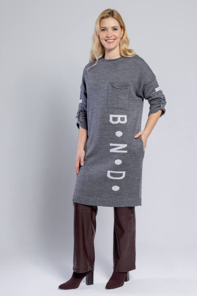 Платье Bonadi М-1424 серый - фото 1