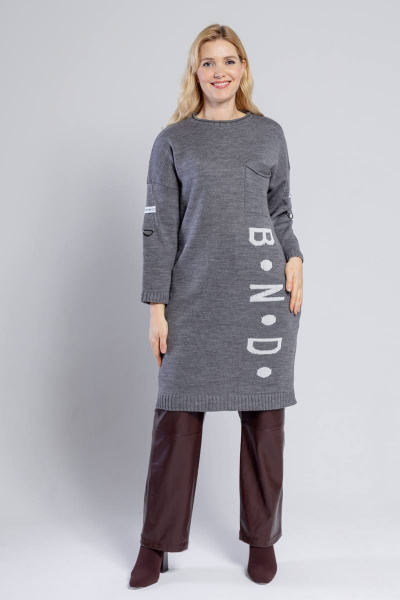 Платье Bonadi М-1424 серый - фото 2