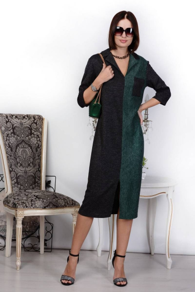 Платье PATRICIA by La Cafe NY15236 зеленый,черный - фото 1