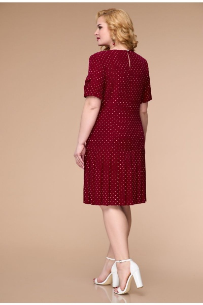Платье Svetlana-Style 1625 бордовый+горох - фото 2