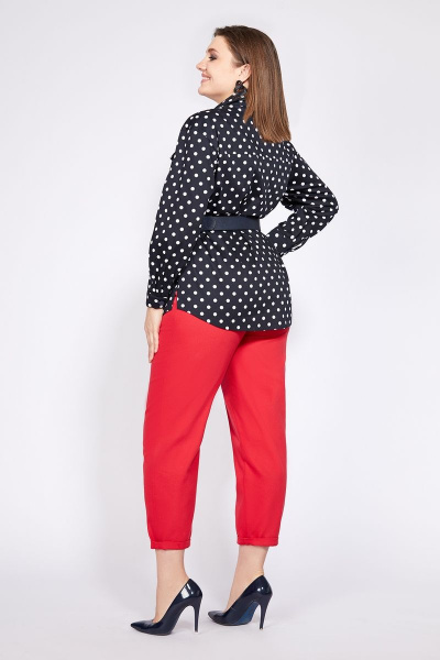 Блуза, брюки Милора-стиль 991 черный+красный - фото 2