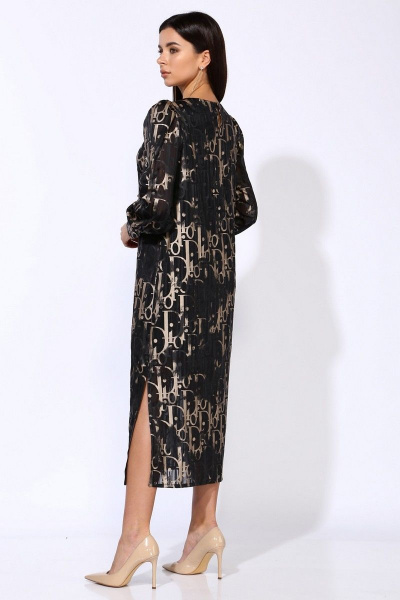 Платье Faufilure С1229 бежево-черный - фото 4
