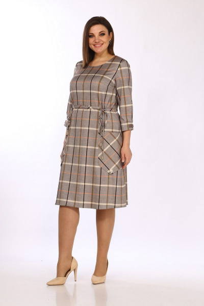 Платье Lady Style Classic 2224/3 коричневый_клетка - фото 2