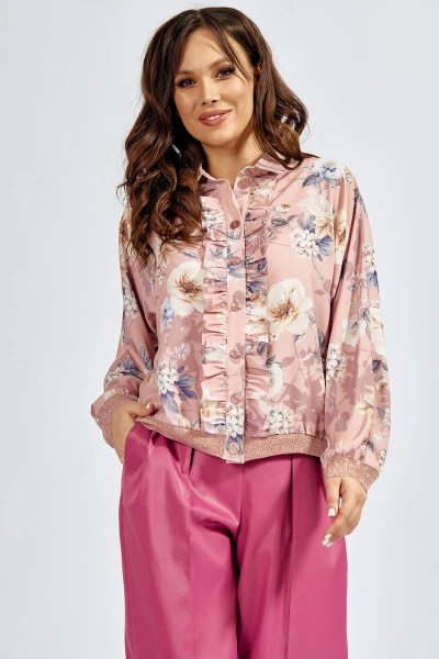 Блуза Teffi Style L-1534 цветочный_принт - фото 1