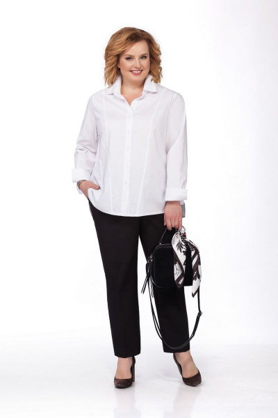 Блуза, брюки Pretty 856 белый+черный - фото 1