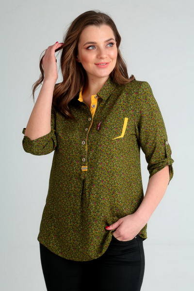 Блуза Таир-Гранд 62274-1 зеленый_желт.отд - фото 1