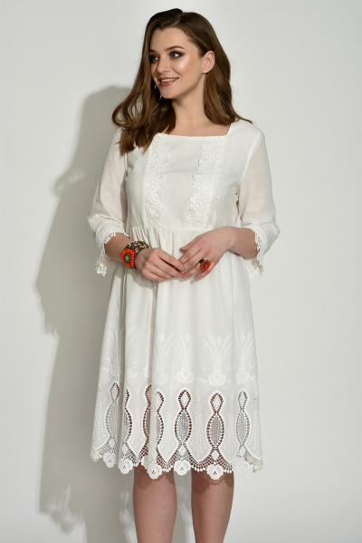 Платье ELLETTO 1532 молочный - фото 1