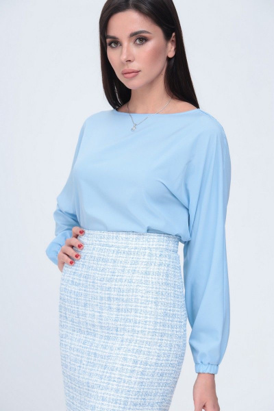 Блуза, юбка T&N 7207 голубой - фото 3