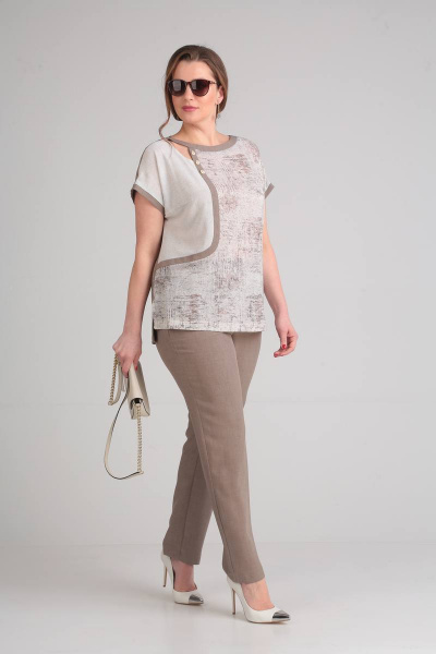 Блуза, брюки Viola Style 20519 беж - фото 1